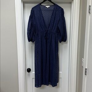 Everyday Ritual Navy Blue Eyelet swim cover size xl